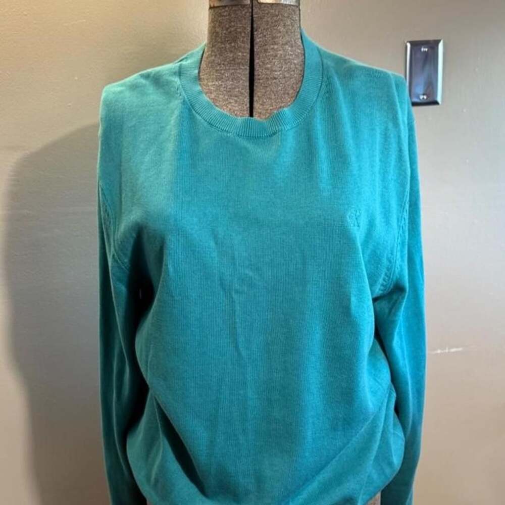 Calvin Klein Teal Crewneck Knit Sweater